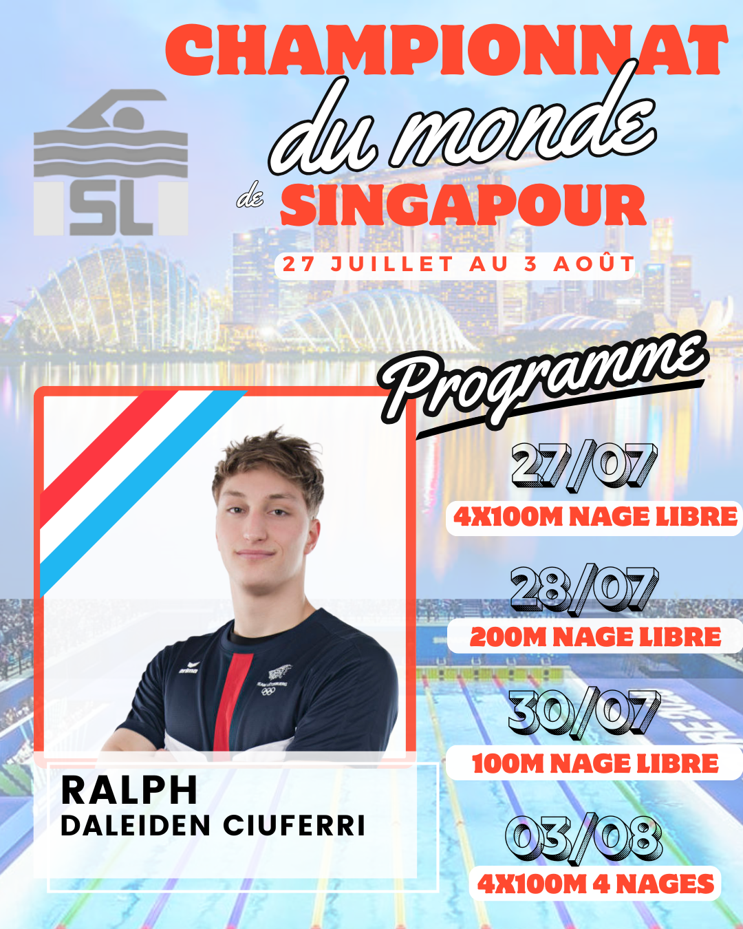 🌍 Championnats du Monde de Natation – Singapour 2025 🏊‍♂️